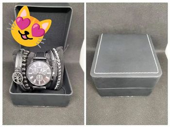 Coffret montre noir 4 bracelets