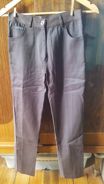 Pantalon marron bi matière
