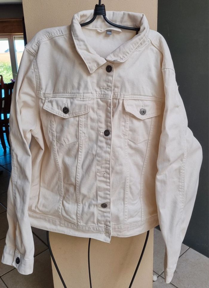 Veste en jeans beige crème