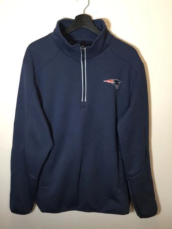 Sweat 1/4zip chaud pour homme NFL New England Patriots bleu marine taille L 180