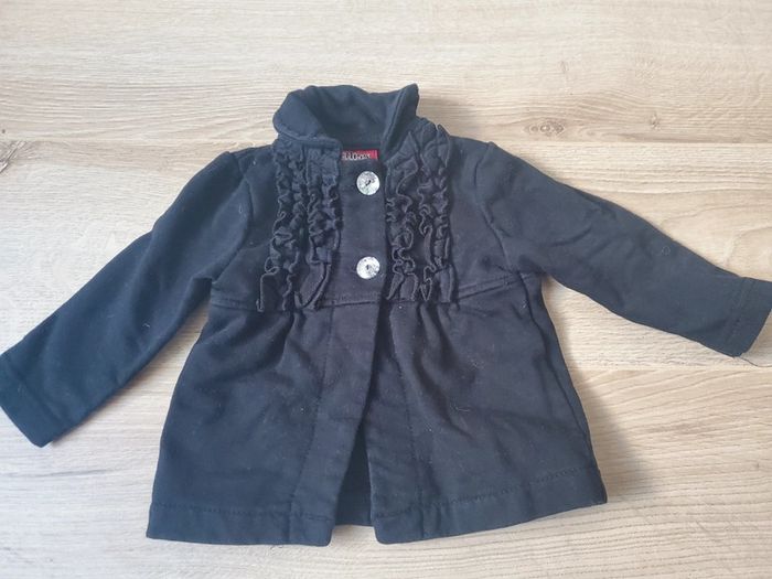 🌴 Gilet ou veste noir taille 3 mois fille avec froufrou et strass