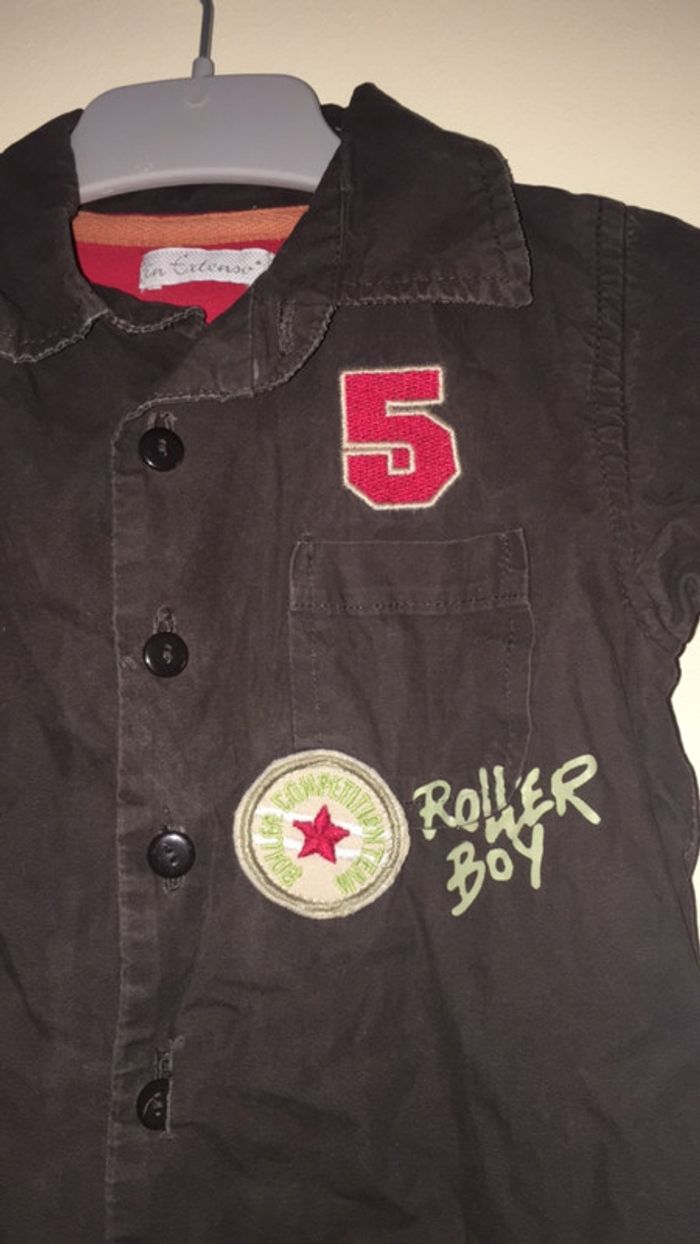 Teeshirt à longues manches rouge et marron - photo numéro 2