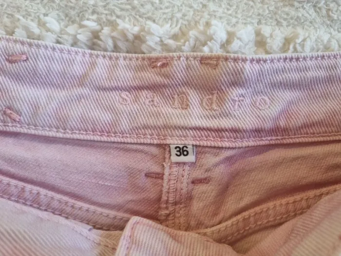 Original Short Sandro tie dye rose pastel blanc avec laçage sur les cotés impeccable! T S/ 36 - photo numéro 2