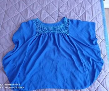 Liquette manches chauve souris bleu