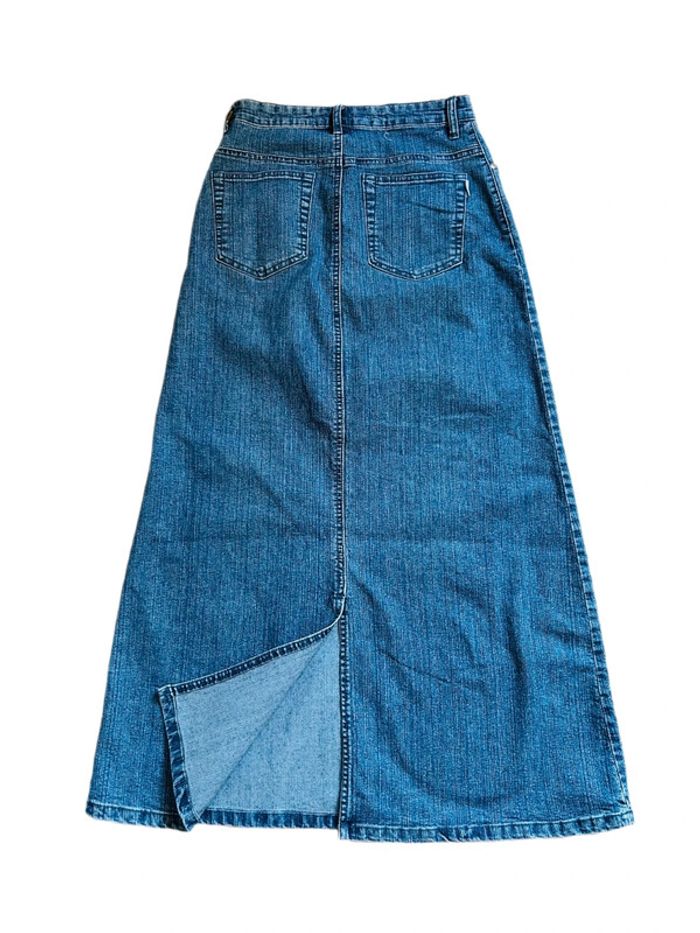💙🌿Jupe en jean longue brodée bohème vintage 2000 long embroidered denim boho skirt🌿💙 - photo numéro 16