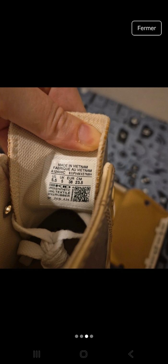 Baskets converse dorées - photo numéro 3