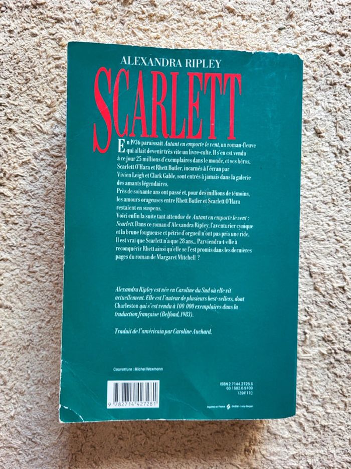 Livre Scarlett de Alexandra Ripley – La suite d’Autant en emporte le vent - photo numéro 2