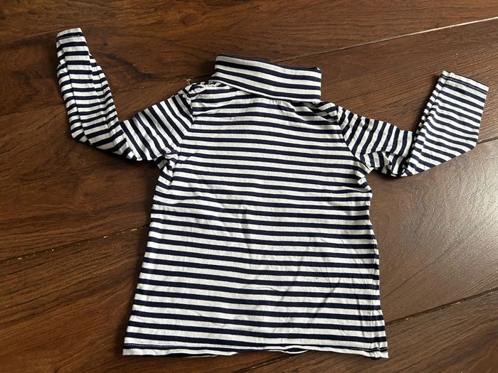 Sous pull à col roulé rayé bleu marine et blanc Sergent major 4 ans