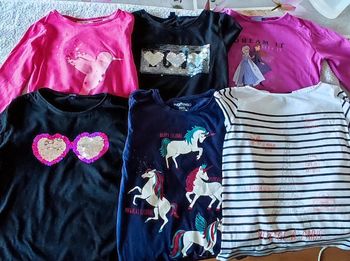 6 t-shirts manches longues 10 ans