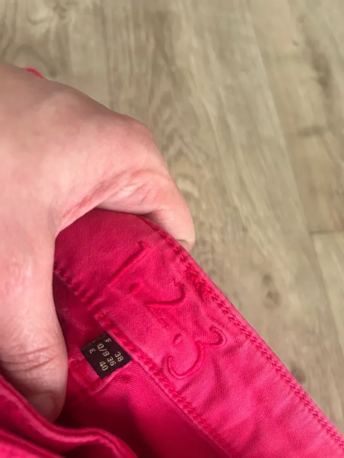 123 pantalon, jeans rose fuchsia, coupe droite femme, taille 38 - photo numéro 5