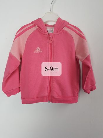 Veste jogging rose Adidas 6-9 mois
