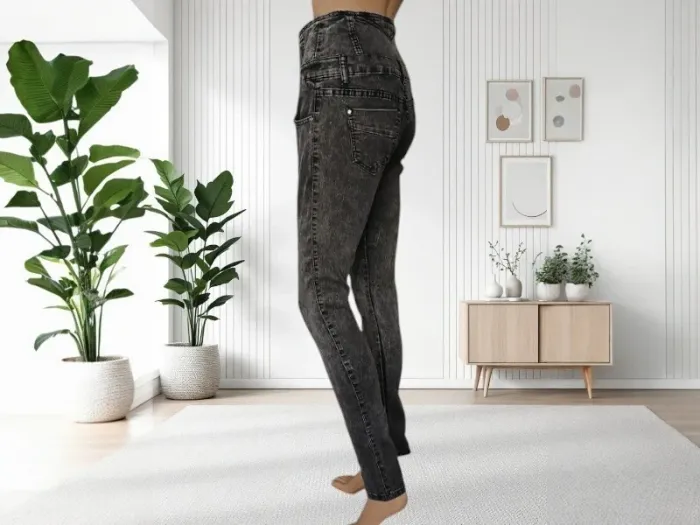 Jean skinny Elegant's taille haute sculptant effet push up ,stretch - photo numéro 6