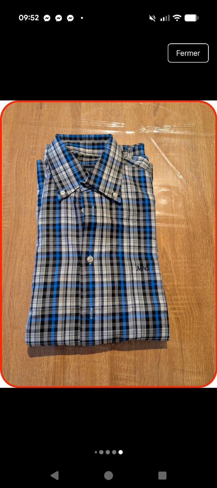 Chemise McGregor Regular Fit – Carreaux Bleu/Gris/Noir – Taille M - photo numéro 10