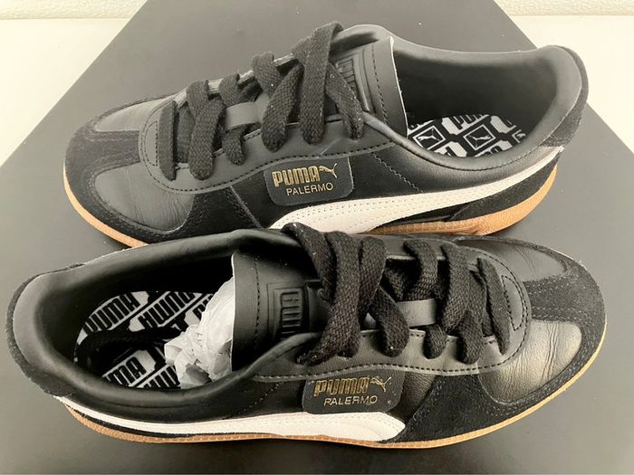 Puma Palermo Premium Laether Trainers Black / Warm White - photo numéro 5