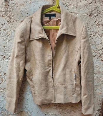 Veste extérieure camel à rayure blanche