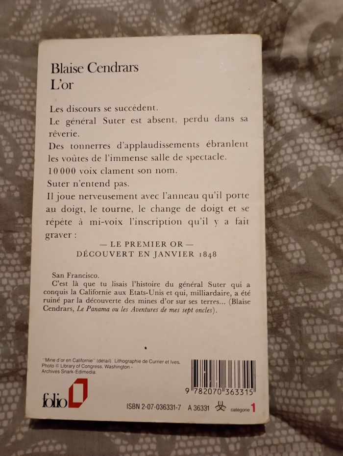 Livre l'or de Blaise cendrars - photo numéro 2