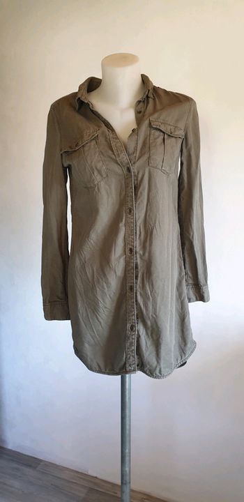 Robe chemise kaki