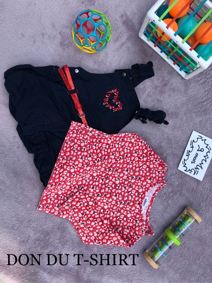 Robe type salopette - 9 mois - Gémo + don t-shirt - photo numéro 5