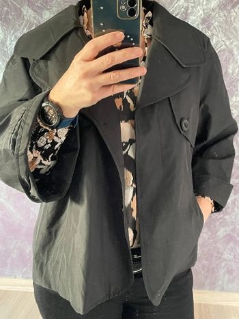 Trench court noir ample