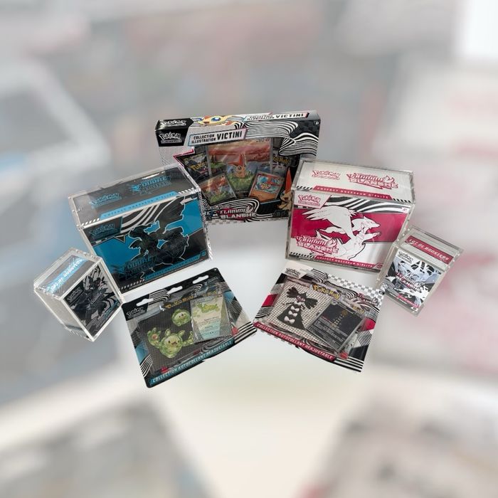 Pack Collectionneur Pokémon Noir & Blanc – Flamme Blanche & Foudre Noire (Acrylique Premium) – Non délotable - photo numéro 3