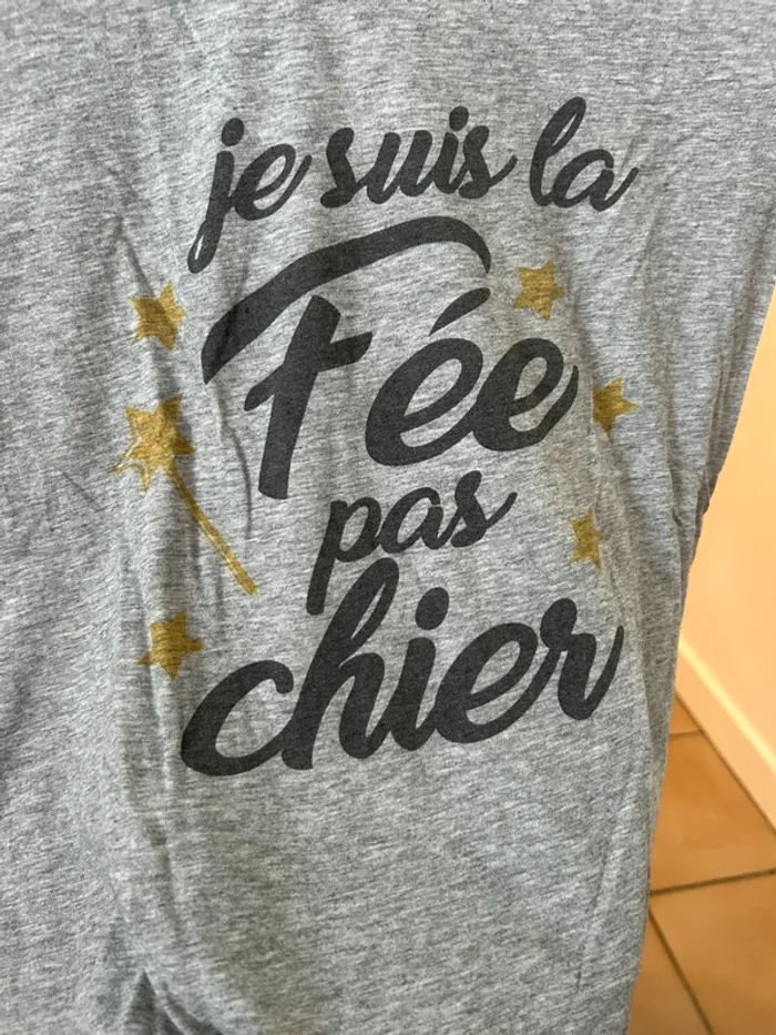 T-shirt message Fee pas chier taille S - photo numéro 2