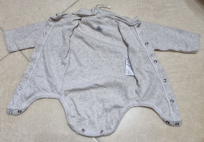 7 Body gris chiné Petit Bateau 6 mois - photo numéro 3