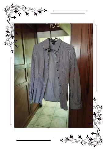 Chemise blanche à rayures Mango taille L/40