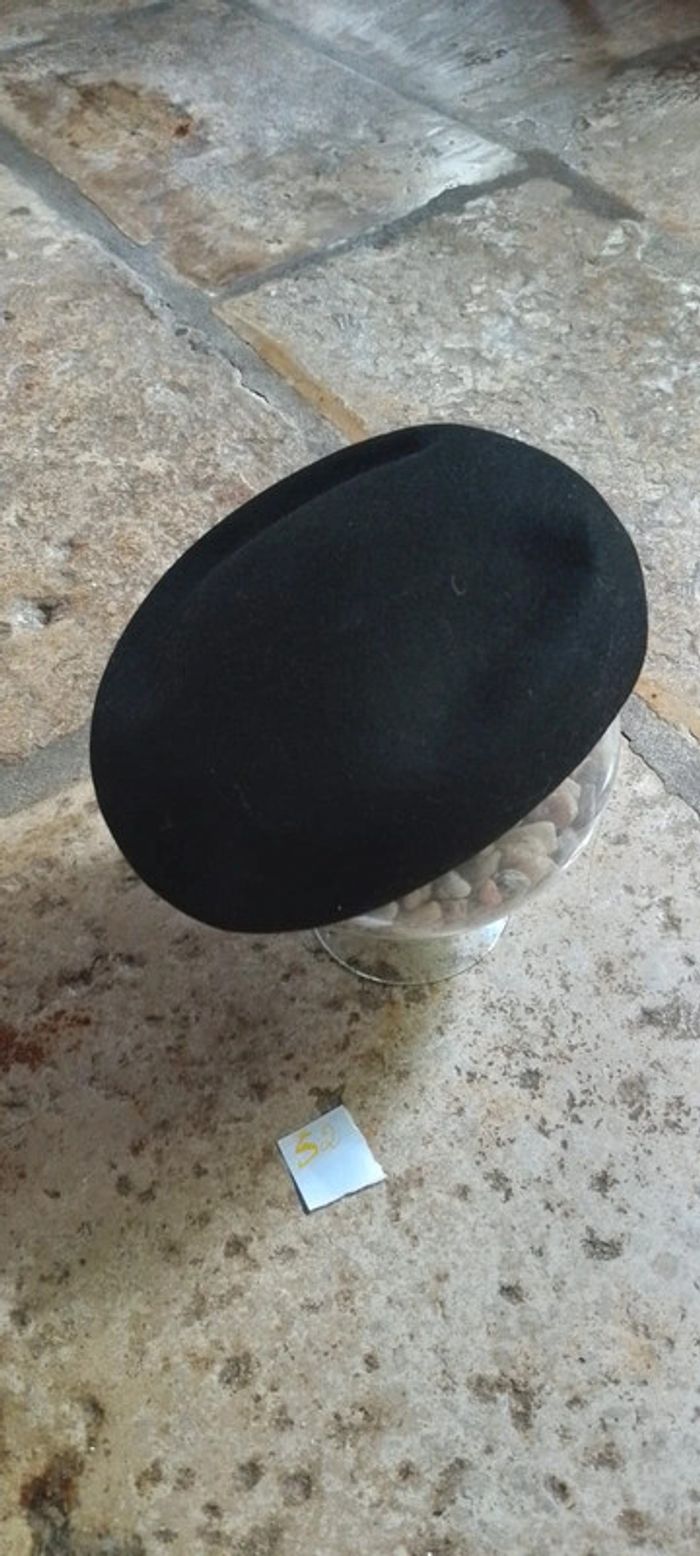 Petit Chapeau Béret Bonnet Noir 52cm - photo numéro 2