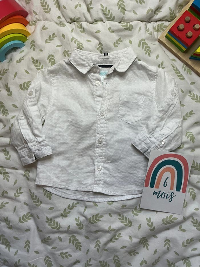 chemise manches longues blanc 6 mois obaibi - photo numéro 2
