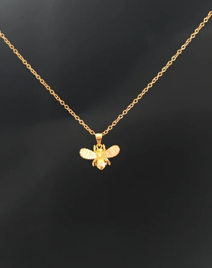 Collier fantaisie doré abeille