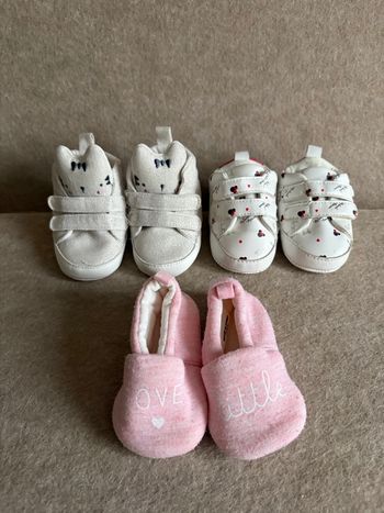 Lot 3 paires chaussures bébé - 3/6 mois 