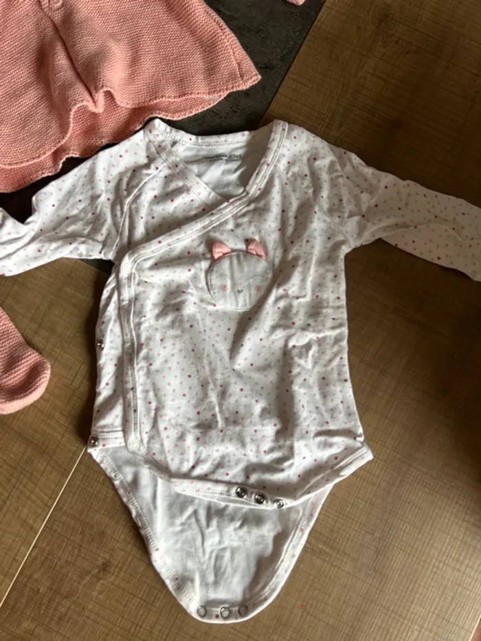 Ensemble pantalon, gilet et body en tricot,bébé fille, verbaudet, 6 mois - photo numéro 2