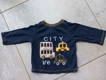 Tee-shirt manches longues bleu marine 3 mois