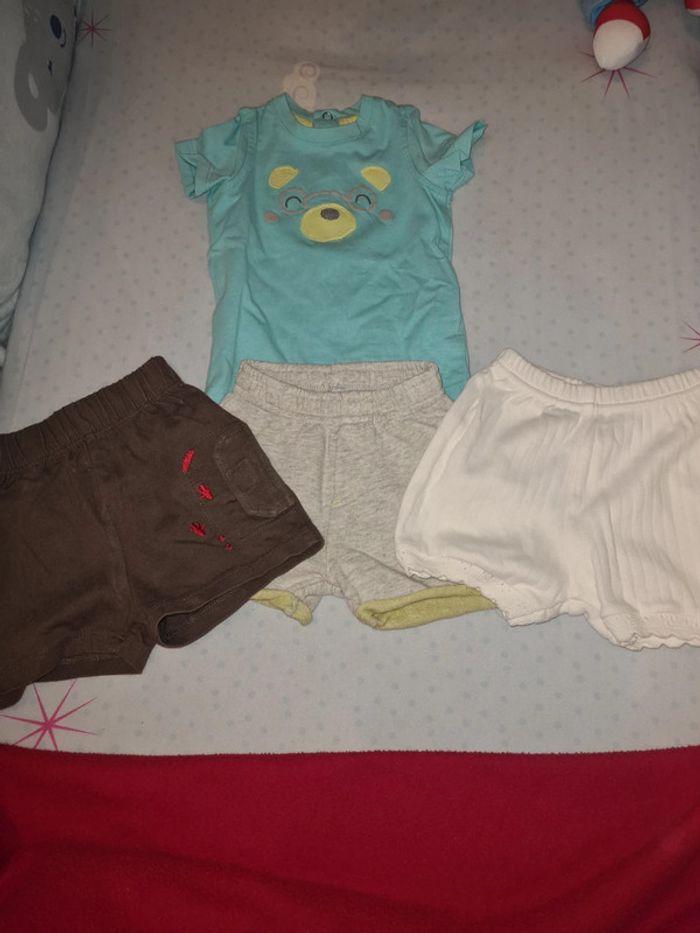 Lot tee-shirts et shorts 3mois