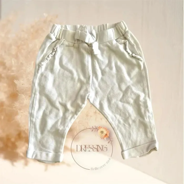 Pantalon fille blanc zara 3/6 mois