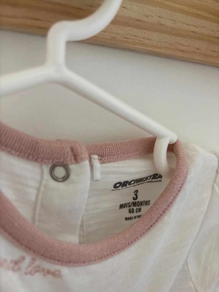 Ensemble short éponge rose + t-shirt lapin Orchestra - photo numéro 3