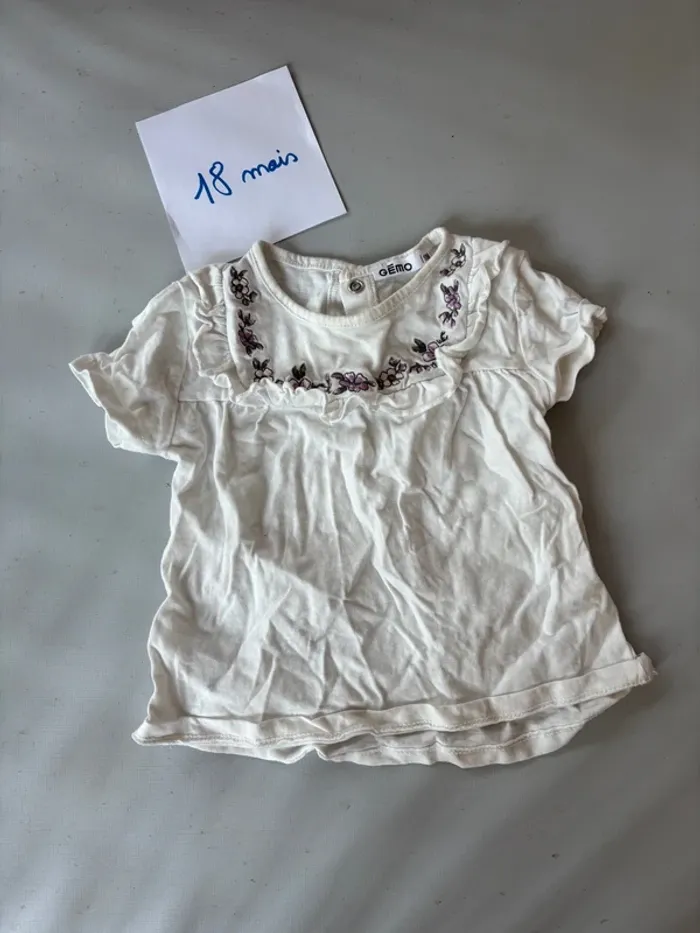 T-shirt Blanc fleurie Gemo