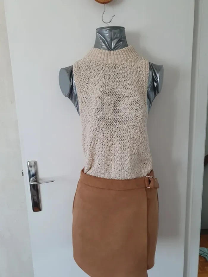 Top en maille col epais sans manche