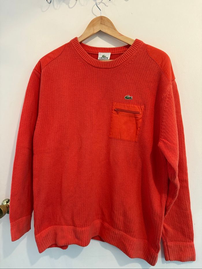 Pull homme orange vintage  Lacoste L
