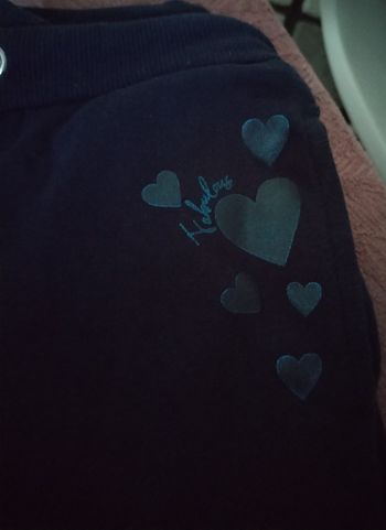 Jooging bleu marine cordons gris pailleté 60% coton