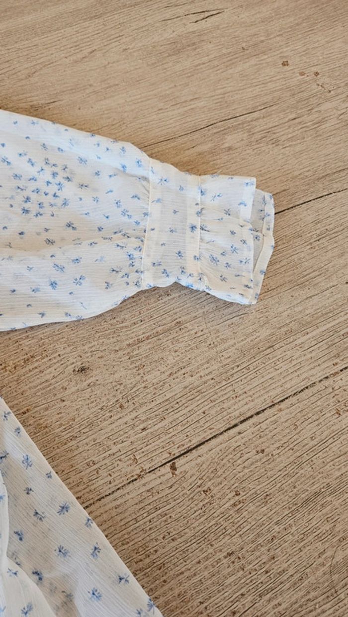 Blouse blanche transparente avec dessin, manches courtes, H&M, 42, neuve avec étiquette - photo numéro 7