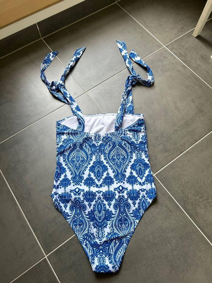 Maillot de bain 1 pièce bleue blanc femme - photo numéro 6