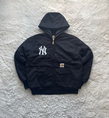 Veste active jacket Carhartt style rework noir custom broderie NY Yankees - Taille M