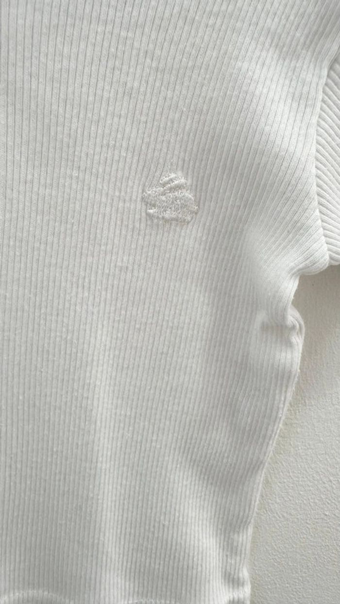 T-shirt blanc a rayures - photo numéro 2