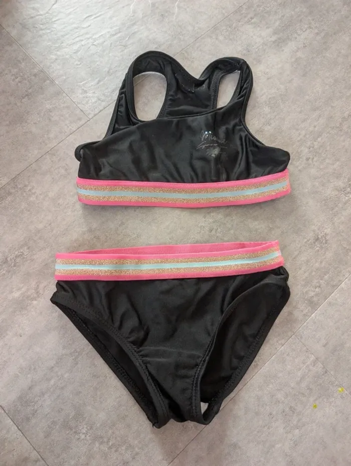 Maillot de bain bikini noir fille 4 ans