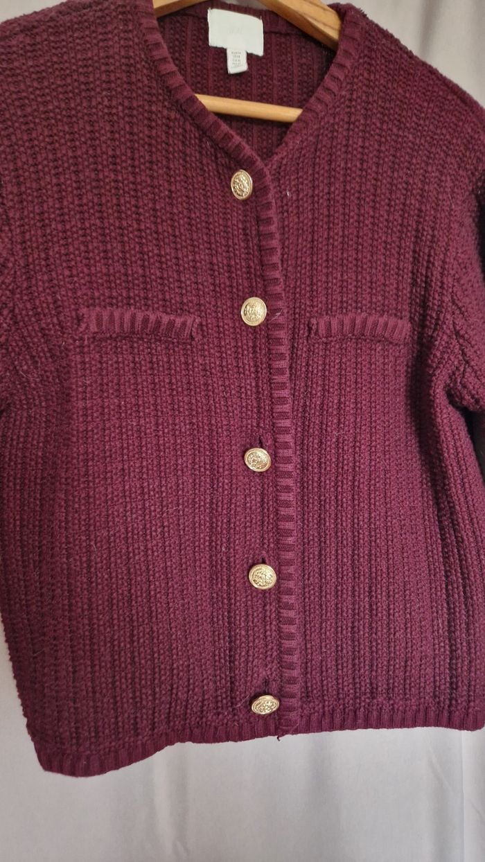 Veste cardigan bordeaux H&M - photo numéro 2