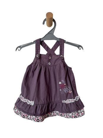Robe violette à bretelles (motif fleuri) - Gémo 6 mois