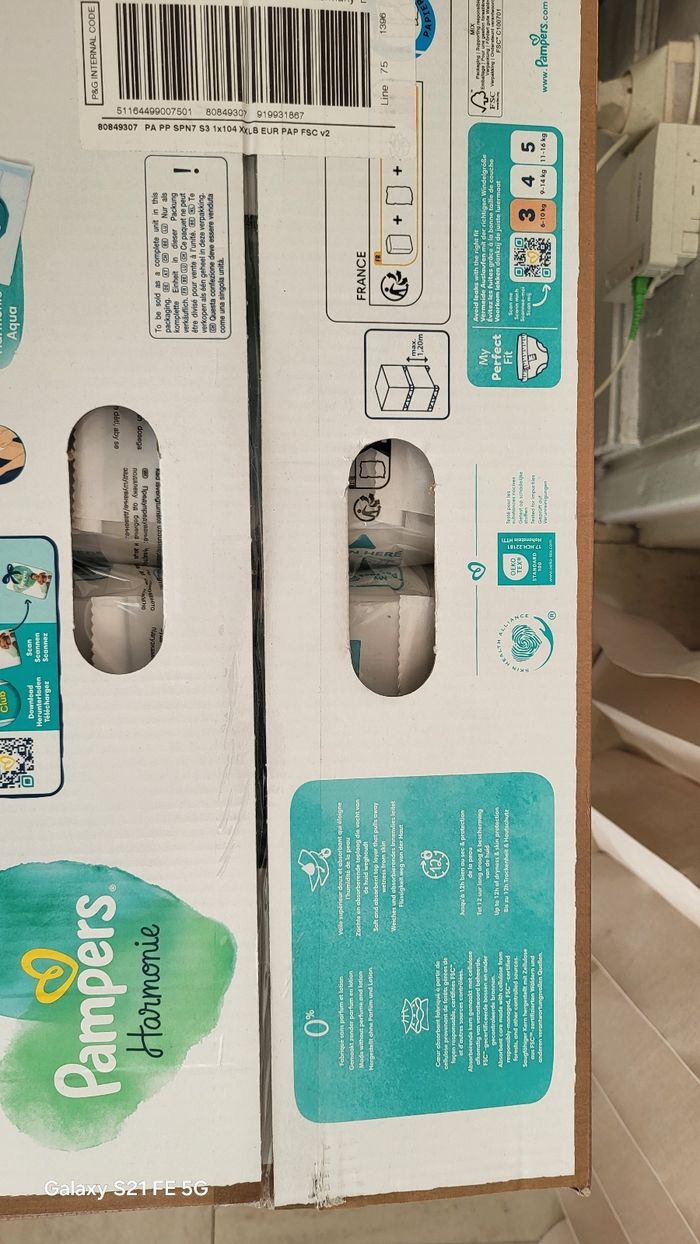 2 packs XXL couches pampers harmonie taille 3 - photo numéro 2