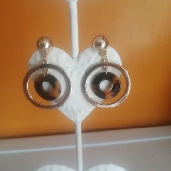 🌸Boucles d'oreilles double cercles acétate "Clio blue" 🌸