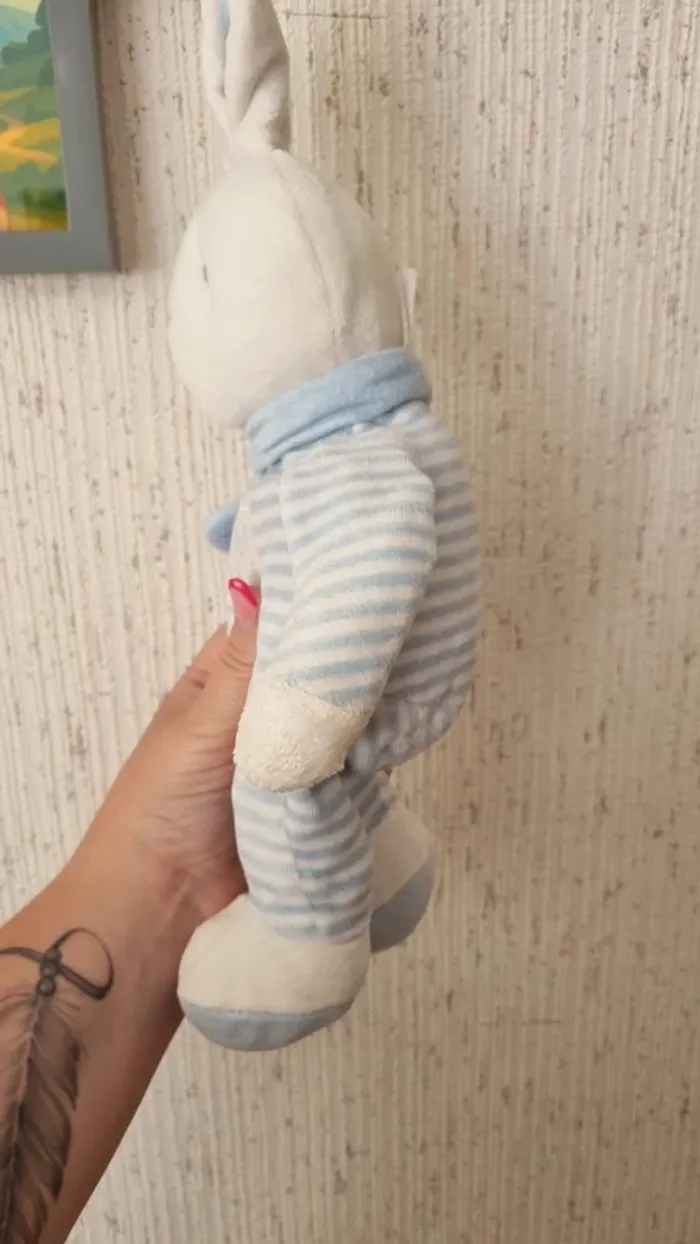 Peluche lapin bleu - photo numéro 8